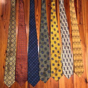 100% Silk Jos A. Bank Tie Bundle 👔 + Frank Lloyd Write & Zylos George Machado